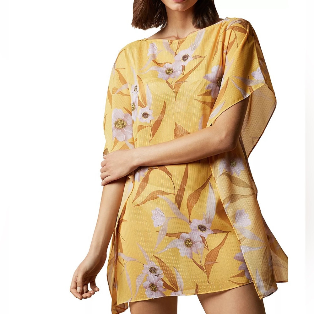Ted Baker London Sz L Neimaa cabana print square cover up dress
